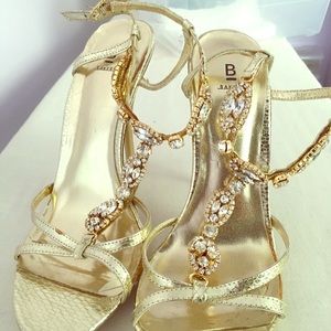 Women’s gold and crystal evening Sandals